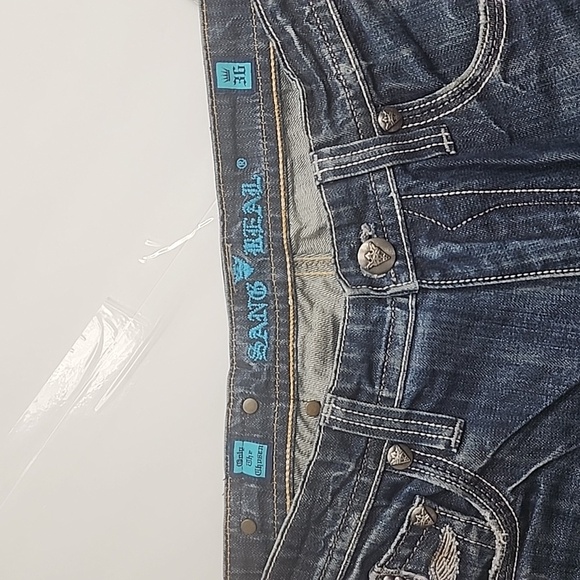 Sang Real Only the Chosen Men's Distressed Blue Cotton Jeans Size 36 - Picture 7 of 13